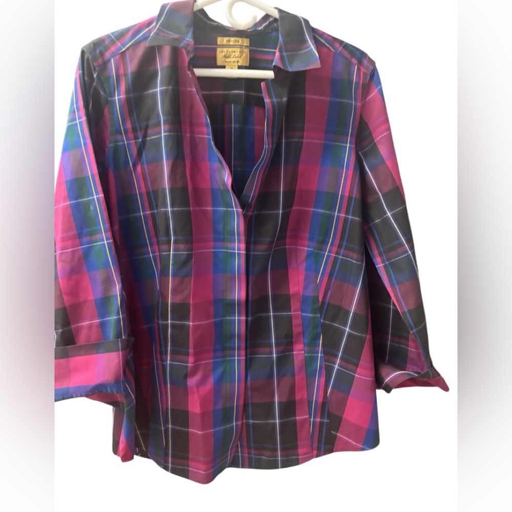 Taylor investments Gold Label Multicolor Plaid Shirt size 16